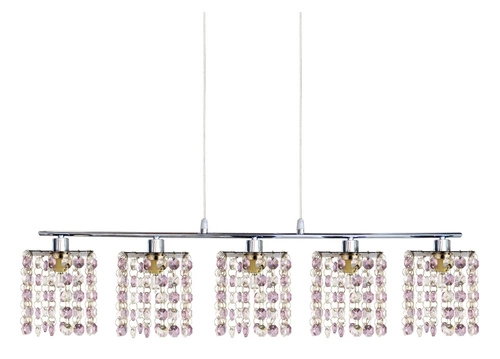 Klasická závěsná lampa 5x40W G9 fialová