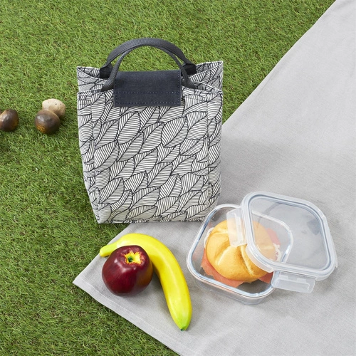 Intesi sada skleněný lunchbox s šedou termo taškou do práce a školy moderní 26 cm