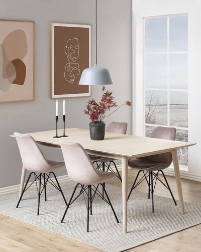 Čalouněná jídelní židle Eris VIC modrý samet na černých nohách Actona