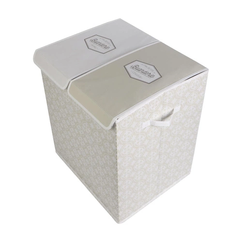 Dvojitý koš na prádlo 50x41x57 šedá látka