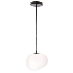 Závěsná lampa STONES černá 20cm 1x40W E27 bílý difuzor
