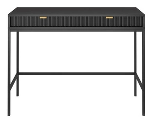 Toaletní stolek Delicious černý rýhovaný se zásuvkami moderní do ložnice 104 cm Intesi