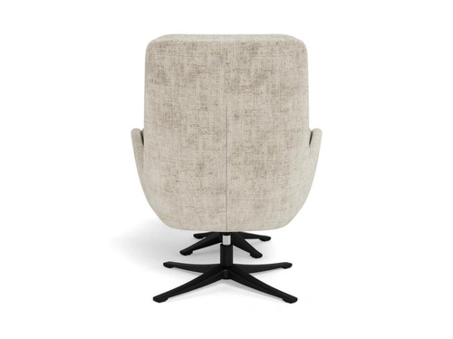 Rozkládací skořepinové křeslo Suton s podnožkou, béžový samet do obývacího pokoje