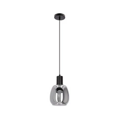 Udin malá černá závěsná lampa 1x15W GU10 šedé stínítko
