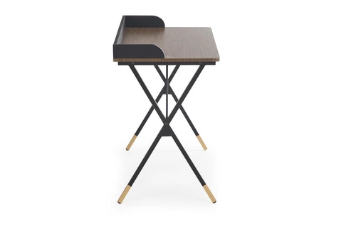 Moderní pracovní stůl Indira ořech černý 90 cm industriální Intesi do kanceláře nebo pracovny