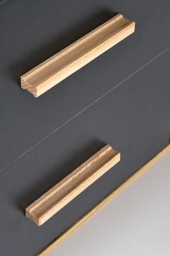 Rohový psací stůl s nastavitelnou šířkou Exena II dub wotan antracit moderní pracovní Intesi