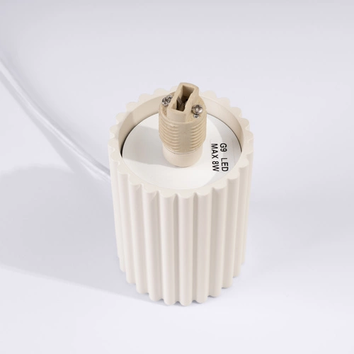 Moderní béžová stolní lampa HALO s mléčným stínidlem do ložnice a studentského pokoje