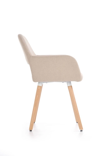 Čalouněná jídelní židle s područkami Luizjana v béžové barvě ve skandinávském stylu Intesi
