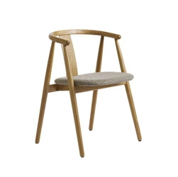 Čalouněná jídelní židle Relate dubová béžová s područkami moderní