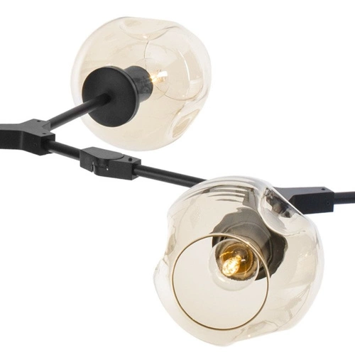 Moderní lustr MODERN ORCHID-9 jantarově černý 150 cm do obývacího pokoje a jídelny