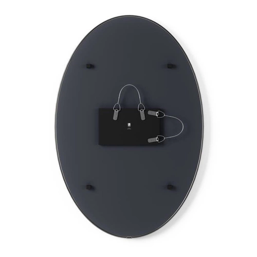 Oválné zrcadlo Hubba zlaté závěsné do předsíně a koupelny moderní Umbra 92x62 cm