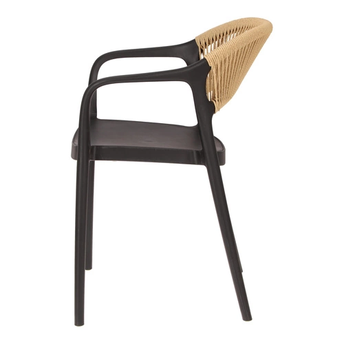 Jídelní židle Osma Intesi černá, polypropylen, stohovatelná, snadné čištění, s područkami