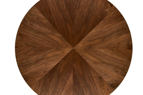 Jídelní kulatý stůl Ralik 120 cm ořechový s černými nohami moderní industriální