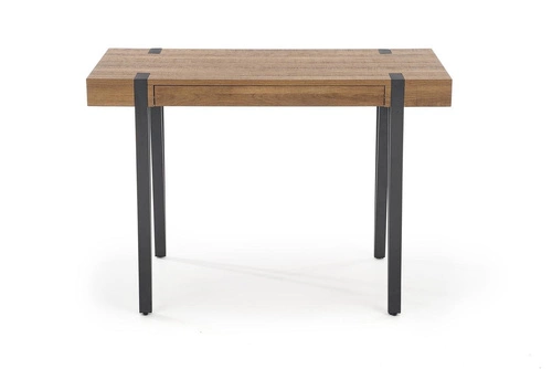 Moderní pracovní stůl se zásuvkou Indorika ořech medový černý loft 110x55 cm Intesi