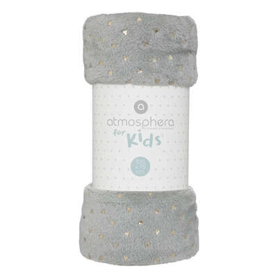 Šedá flanelová deka s trojúhelníky 100x75cm