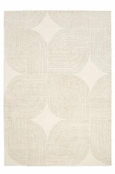 Moderní vlněný koberec Ornate béžový 200x300 do obýváku a ložnice ručně tkaný Carpet Decor