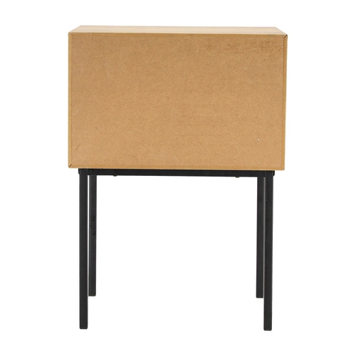 Noční stolek s ratanovými dvířky 40 cm přírodní boho industriální