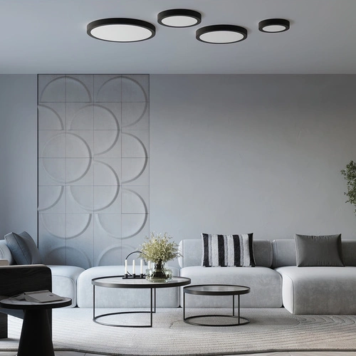 Stropní LED svítidlo ONYX 50 černé moderní kulaté do obývacího pokoje a ložnice SOLLUX