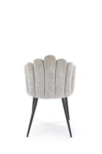 Čalouněná židle Mindi šedá do jídelny a obýváku moderní loftová na černých nohách