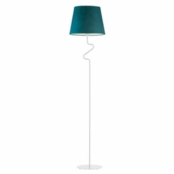 Stojací lampa do obýváku FOGO zelená moderní s velurovým stínidlem glamour Lysne 174 cm
