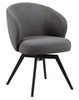 Jídelní židle Darlene Actona šedá čalouněná otočná moderní na černých nohách