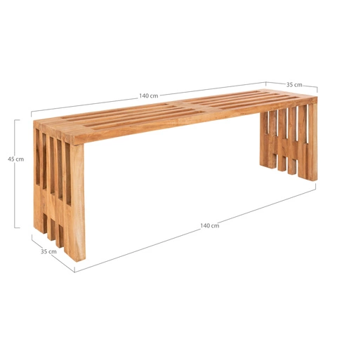 Lavička Benidorm 140 cm přírodní teak