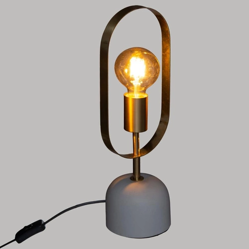 Noční stolní lampa glamour Edi Atmosphera moderní bílo-zlatá do ložnice 44 cm