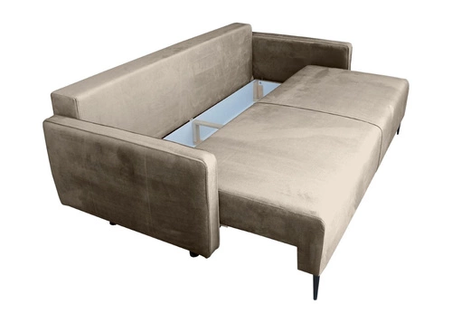 Rozkládací třímístná pohovka Arosa béžová s úložným prostorem a funkcí spaní do obýváku