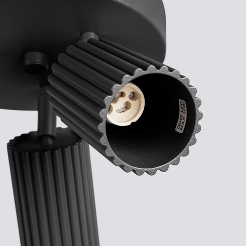 Stropní svítidlo černé Karbon 3P moderní hliníkové nastavitelné do obýváku a ložnice