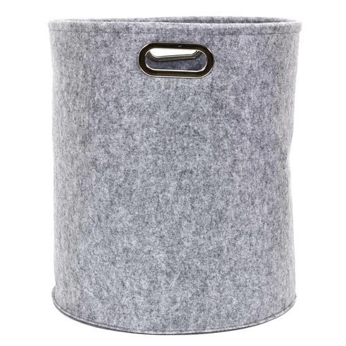 Sada 2 plstěných kulatých krabic šedé barvy