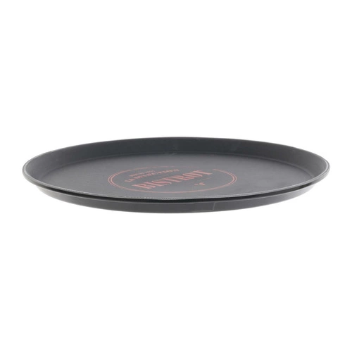 Kulatý protiskluzový podnos na nápoje a občerstvení Bistrot Intesi retro 35,5 cm
