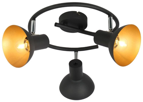 Spirálová stropní lampa Diso 3x40W E27 černá+zlatá