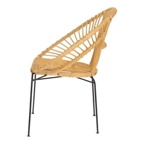 Ratanové relaxační křeslo Keko Atmosphera boho do obýváku na kovových nohách