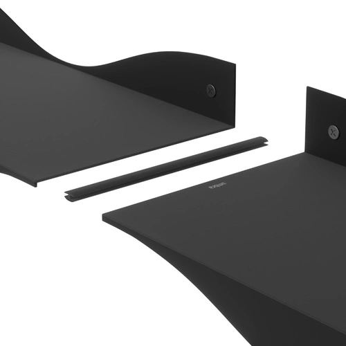 Sada 2 moderních černých kovových nástěnných polic Surf do obýváku Umbra