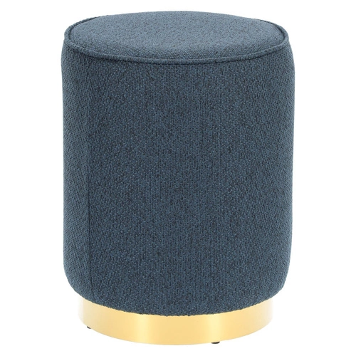Okrúhlý taburet Kung L modrý sametový glamour do obývacího pokoje a předsíně 35x42,5 cm