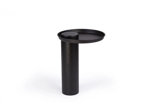 Kulatý konferenční stolek TYK 430 NORDIFRA černý dub moderní do obýváku 43 cm