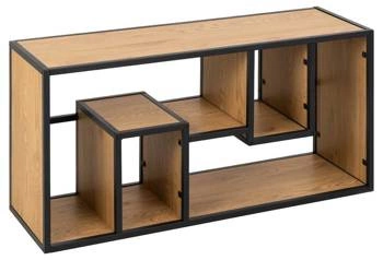 Moderní nástěnná police na knihy Seaford III dub/černá loftová 95 cm Actona