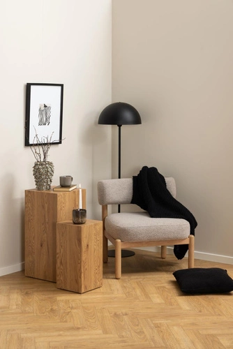 Křeslo Burley béžové/dubové