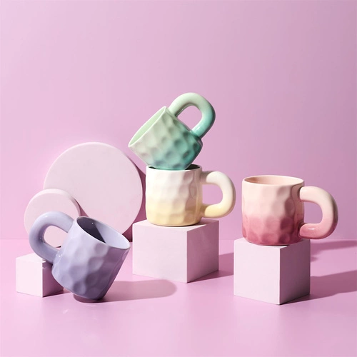 Keramický hrnek Chubby Intesi mořský 330 ml na kávu a čaj s velkým uchem