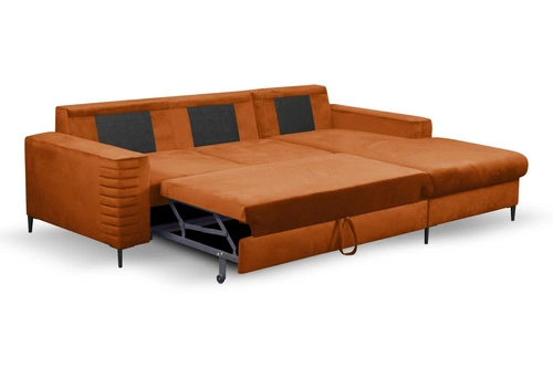 Rohová sedačka Hald rozkládací pravá terakota Velluto 33