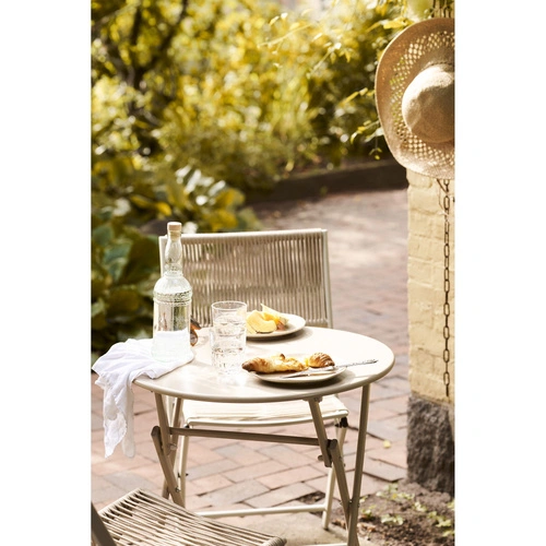 Zahradní bistro set Arcas taupe kovový na terasu 2 židle a stůl