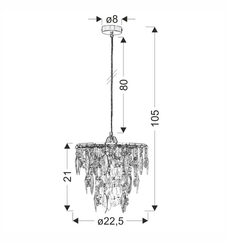 Armo chrom 1x60W E27 závěsná lampa