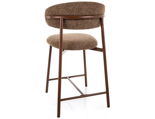 Barová židle Pasco čalouněná cappuccino s opěrkou do kuchyně 61 cm