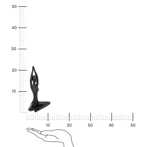 Dekorativní soška Yoga Atmosphera černá pryskyřice moderní do obýváku nebo ložnice 22 cm