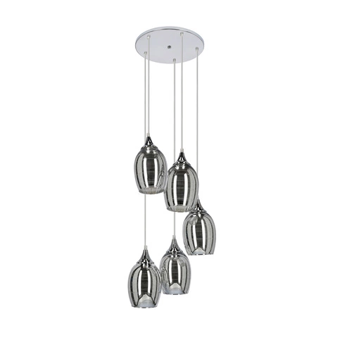 Závěsné svítidlo Marina plate 5x60W E27 chrom