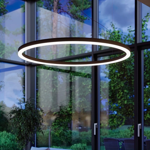 Moderní černý LED lustr ODA 80 s nastavitelným osvětlením do obýváku a jídelny 80 cm