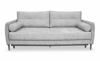 Rozkládací třímístná pohovka Lika s funkcí spaní do obýváku, manšestrová šedá s úložným prostorem