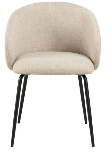 Moderní béžová čalouněná židle na černých nohách Lirra Beige Black