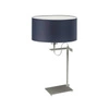 Noční lampička Alaska moderní s tmavě modrým stínidlem a stříbrnou základnou do ložnice LYSNE