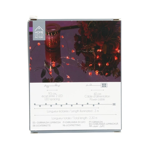 Intesi světelný LED řetěz Srdce na baterie do studentského pokoje 2,3 m